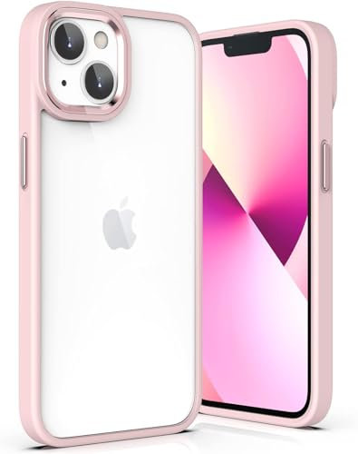 ULAK Funda iPhone 13 Carcasa Anti Amarillo Estuche Parachoques de Resistente Caso de protección Suave de TPU para Apple iPhone 13 - Rosa