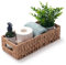 Paniers de Rangement pour Papier Toilette Panier Salle de Bain avec Poignées Jacinthe d’Eau Rectangulaire 36 x 16.5 x 9.5cm