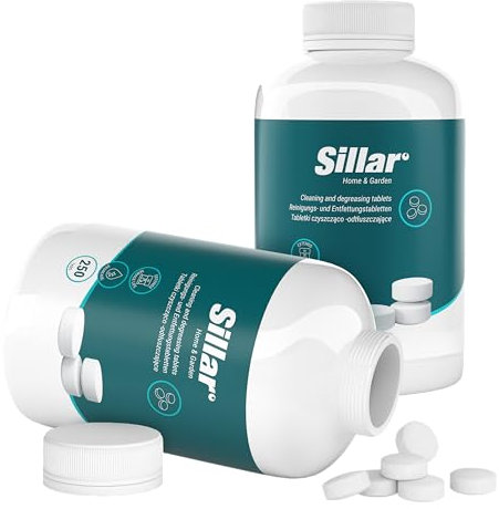 Sillar 250 Pastilles de nettoyage pour machine à café | compatible avec Jura Delonghi Siemens Bosch Krups Melitta 150x tablette à 2 grammes