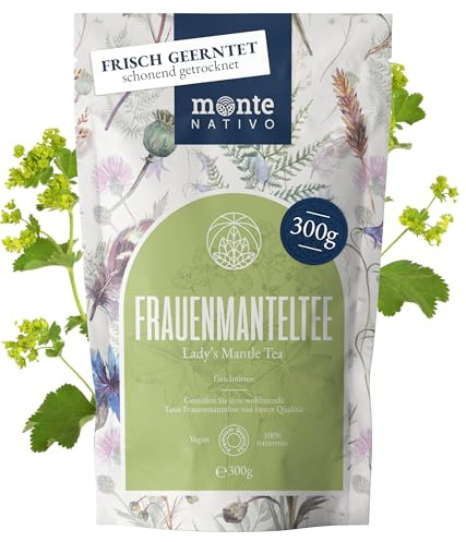 Frauenmanteltee Monte Nativo (300g) - Frauenmantel schonend getrocknet als Kinderwunsch Tee - 100% natürlich und ohne Zusatzstoffe - Aromatischer Kräutertee für einen köstlichen Aufguss