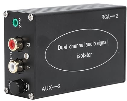 Erdungsschleifen-Geräuschisolator, 3,5-mm-Stereo-Audio-Brummeliminator, Lautsprecher-Rauschfilter für HiFi-Stereo-Auto-Audio-Player, Heimkino, Plug & Play