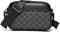 FANDARE Umhängetasche PVC Leder Herren Herrentasche Retro Horizontal Damen Schultertasche Handgelenktasche Arzttasche Schultertasche Crossbody Messenger Bag Arbeitstasche Geschenk für Männer Schwarz