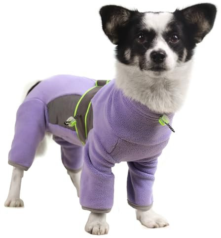 LiebeDD Fleecejacke Hund, Winter Hundejacke Hundemantel Fleece Hundepullover mit Geschirr und Reißverschluss Winddicht Weiche Pyjama für Mittelgroße Hunde Windhund Französische Bulldogge (XS-XXL)