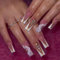 Ceboic 24 Pièces Faux Ongles Long Cercueil Glossy Press on Nails Naturel Rose Ongles à Coller avec Fleur et Strass Ballerine Couverture Complète Ongle Artificiels pour Femmes et Filles Nail Art