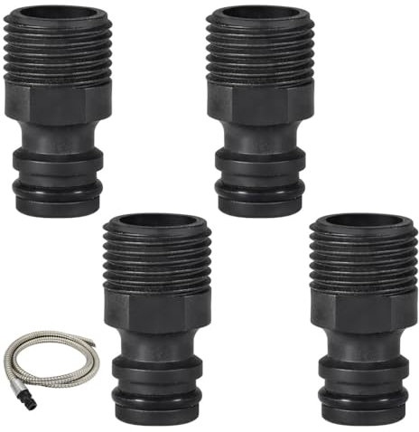 EIHI 4 piezas conectores para manguera de jardín, para manguera de jardín, para grifo, 1/2», conexión para manguera G1/2, rosca exterior para grifo, adaptador para manguera de jardín (plástico ABS)