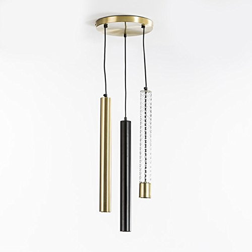 LAMPARA DE TECHO 26X5X50/135 (3 TUBOS) CRISTAL/METAL BRONCE/NEGRO