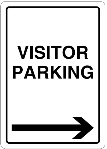 V Safety Visitor Parking – Flèche droite 210 x 297 mm (A4) – Panneau de sécurité en plastique rigide de 1 mm