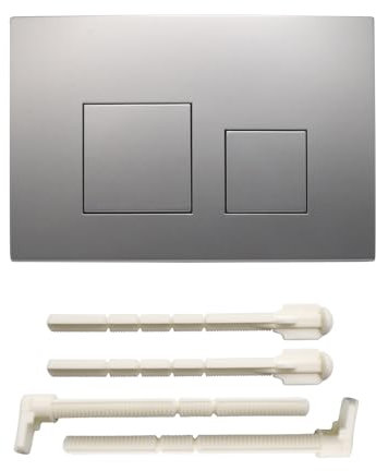 ACESOME Push Plate Toilet Cistern Replacement Parts, Flush Plate Fit for sigma01 sigma10 sigma20 sigma21 sigma30 sigma50 sigma60, ABS Dual Flush Plate Compatible with geberit with Button (Silver)
