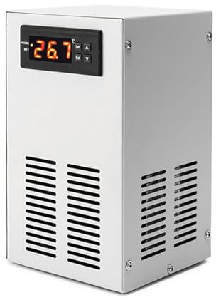 Asixxsix Aquarium-Kühler, 5,2 Gal, 200 L/h, Leise, Konstante Temperatur, Verstellbarer Wasserkühler, Aquarium-Kühler, Digitalanzeige, Wasserkühler mit Pumpe und Schlauch für Axolotl