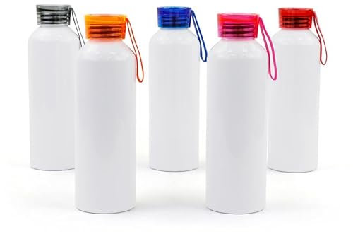 10 pezzi vuoti a sublimazione da 590 ml, bottiglia in alluminio per sport all'aperto, portatile, colorato, per stampa a trasferimento termico fai da te