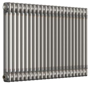 Lux Heat Bare Metal Lacquer Horizontal 2 Column Traditional Radiator 600mm (H) x 1010mm (W)