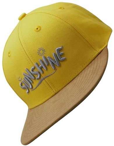Kinder Snapback Cap Sunshine (Junior, Kids, Mädchen, optimale Passform, Kappe, Unisex) (DE/NL/SE/PL, Alter, Einheitsgröße, Gelb)