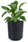 KONZEPT Macetero grande con aspecto textil de 30 cm para plantas de interior de plástico, color negro