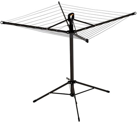 Addis 4 Arm Patio Freestanding Rotary Dryer Clothes Washing Line 17m Sun Chaser with 4 support legs, fully Foldable Portable for Patio Outdoor Indoor Caravans Camping or Work space