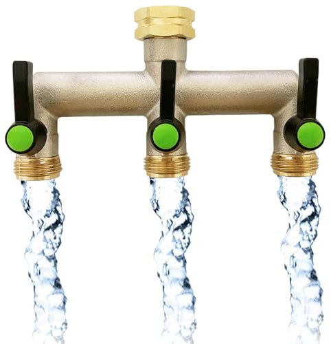 DAJASD Distributore dell'acqua a 3 Vie,3/4 di Pollice a 3 Vvie per Tubo da Giardino,Connettore per Rubinetti a 3 Vie,Regolatore del Flusso d'Acqua e Bloccabile per Giardino,Casa