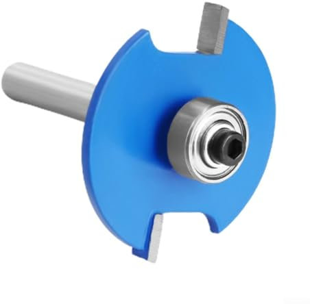 Jotekonoby Woodworking T Slot Router Bit 6Mm Shank Double Flute Milling Cutter With Bearing Biscuit Joint Slotting Tool 53.4mm Length