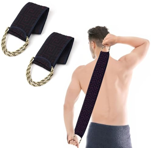 2Pcs Exfoliating Back Scrubber for Shower, 32 Inches Back Exfoliator with Handles, Exfoliating Backs Bath Washer to Scrub Your Body Deeply for Men & Women