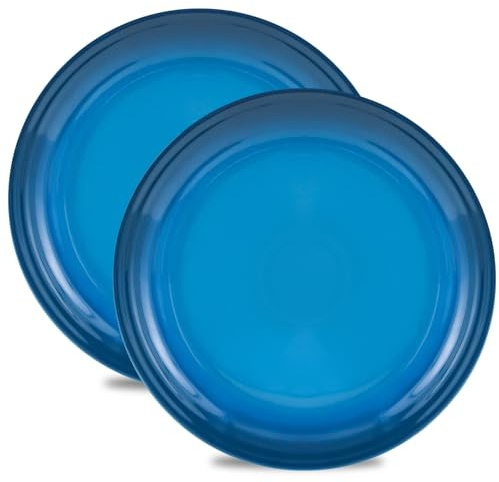 Hasense Ceramic Dinner Plates Set of 2, 10 Inch Premium Dinnerware Dishes, Salad Serving Plates Elegant & Durable, Oven, Microwave & Dishwasher Safe, Perfect for Family and Entertaining, Gradient Blue