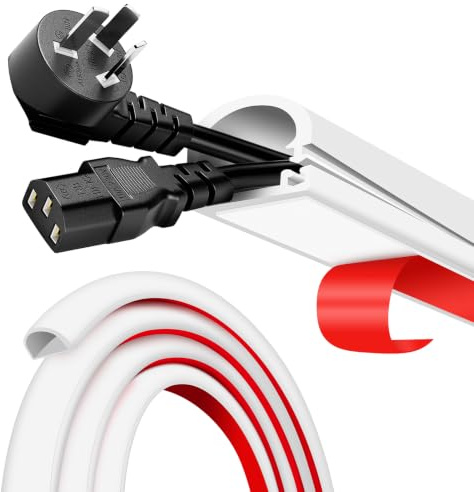 Silicone Goulotte Passe Cable avec Ruban Mousse, 1m pour 2-3 Cable, Blanc | Ouverture Latérale Cache-câbles Flexible à Forte Adhérence pour Mur, Sol, Plafonds, TV, Bureau