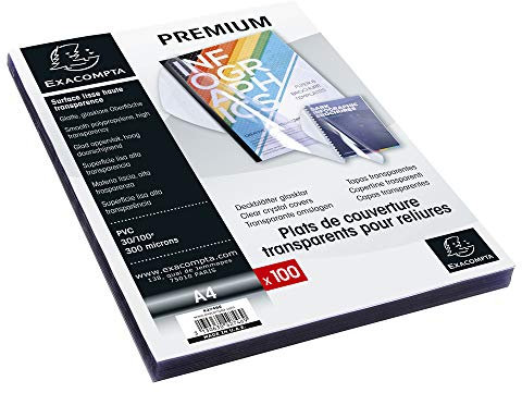 Exacompta 42746E Einbanddeckel (PVC, DIN A4) 100 Stück transparent