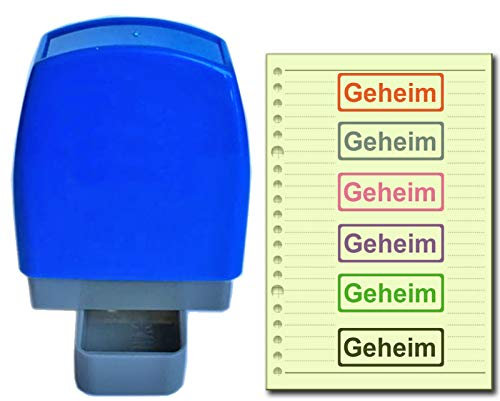 SSEELL Geheim Selbstfärbender Stempel Selbstfärbende Vor-inked Re-inkable Büroarbeit Schule Office selbstfärbend Firmen stempel Stationäre Briefmarken Mit Rahmen Linie - Rote Tintenfarbe