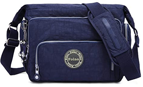 Foino Kuriertasche Damen Umhängetasche Lässige Schultertasche Mode Sporttasche Design Reisetasche Leicht Taschen Büchertasche Seitentasche für Mädchen Vintage Messenger Bag