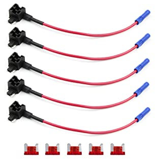 KOLACEN Automotive Car Truck 5 Stück 16 Gauge Add-a-Schaltung Sicherung TAP-Adapter für Low-Profile Mini Blade Typ Sicherung + 5 Stück 10Apm Low Profile Mini Fuse