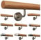 TIBU Buche Geländer Handlauf Treppe Holz Griff gew. Edelstahlhalter, Länge 30 - 500 cm aus einem Stück / Variante:200 cm mit 3 Halter gefast