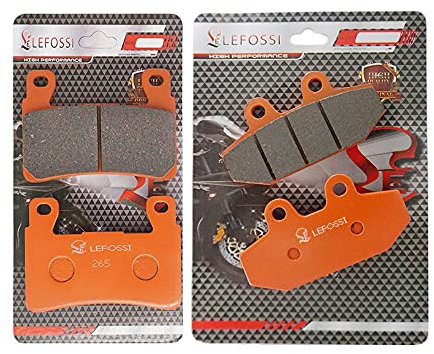 LE LEFOSSI moto Fibre de Carbone Plaquettes de Frein Avant et Arrière Pour Compatible avec Harley Davidson FLDE Deluxe FXBB Street Bob FXBS/FXFB Fat Bob FXLR Low Rider 2018 FA265F FA710R