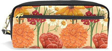 Eslifey Magic Flowers Blossoming Portable Pouch PU Leder Schulstifteetui, Stifteetui, Stifteetui, für Kinder, wasserdicht, Kosmetiktasche, Make-up, Beauty Case