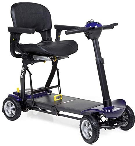 eDrive Electric – Removable Lightweight Battery – Automatic Folding – Travel Mobility Scooter with Heavy Duty Travel Case (Purple)