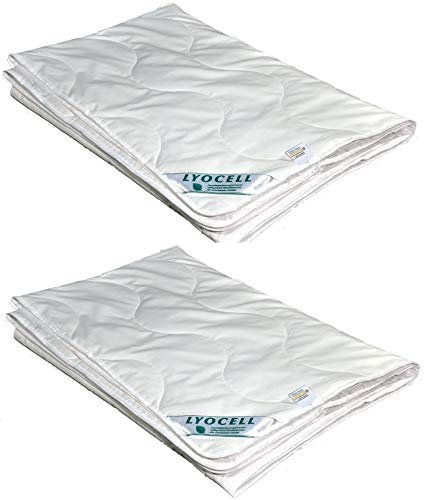 Betten-Traum-Land Sommerhit Sommerdecke super leicht 100% Natur Lyocell Tencel Baumwolle (2 x 135x200 cm)