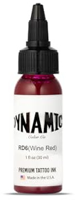 Dynamic Botella de tinta de tatuaje rojo vino 1 oz