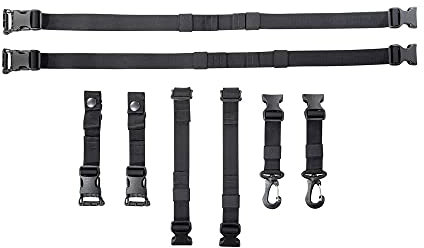 Tasmanian Tiger TT Pouch Harness Adapter Set zur Befestigung von Zusatz-Taschen an Rucksack-Schultergurten, Schwarz