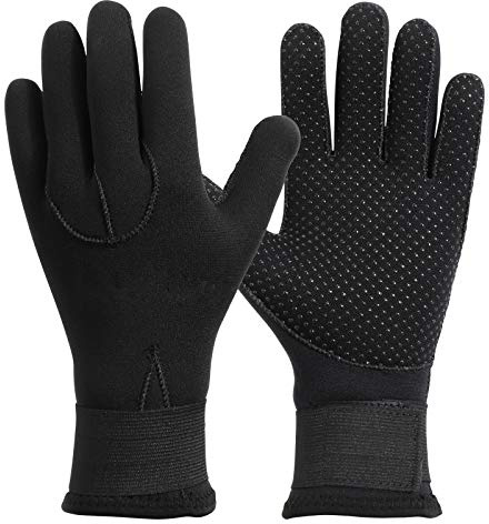 QKURT 3 mm neoprenhandskar, våtdräktshandskar halkfria dykhandskar elastiska termiska dykhandskar för män kvinnor dykning, surfing, kajak, snorkling, segling, båtliv