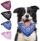 HACRAHO Hunde-Bandana-Halsband, 4 Stück Verstellbares Hunde-Bandana-Halsband Haustier Dreieck-Lätzchen Lederhalsband für kleine mittelgroße Hunde, Lila, Rosa, Blau, Schwarz, M