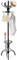 COSTWAY Wooden Rotating Coat Hat Hanger, 12 Hooks Freestanding Hallstand Umbrella Stand, Home Office Entryway Storage Display Hall Tree (Black)