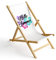 Ferocity Holz-Liegestuhl Klappbar Klappliegestuhl Sonnenliege Strandstuhl Wechselbezug Motiv Hello Summer [119]