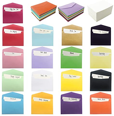 VANRA 170 STÜCKE 17 Farben Mini-Umschläge Set Vintage Umschläge Geschenke für Muttertag Karteikarten Visitenkarten