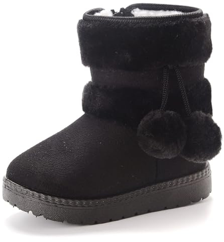 Yeeteepot Botas de Nieve para Niñas Invierno Calentar Botines Negro 21 EU