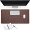 kwmobile Kunstleder Schreibtischunterlage 80 x 40 cm - Schreibtisch Unterlage Mauspad groß - Schreibunterlage rutschfest für Home Office Büro Dunkelbraun Braun