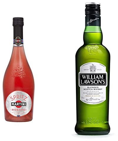 Martini Royale Rosato, Aperitif pétillant, sparkling, 75cl, 8% & William Lawson's, Whisky Blended Scotch, 35cl, 40%