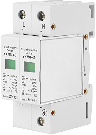 Jadeshay Scaricatore di Sovratensione 220v, Protezione Contro le Sovratensioni 1 Pcs 220V 2P 40Ka Dispositivo di Protezione Contro le Sovratensioni a Bassa Tensione per la Casa
