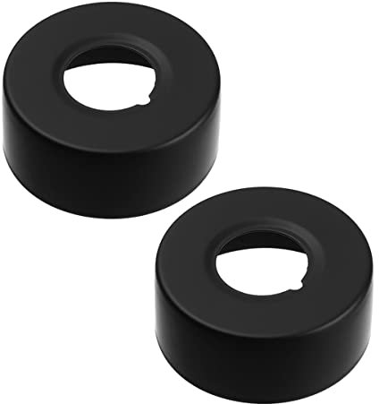 Cozylkx 2er-Pack Edelstahl Wasserhahn Dekor Rohrabdeckungen Wandflansch Rohrlochabdeckungen Rosette, Schwarz,60x25x25mm
