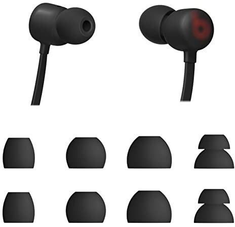 ALXCD Ear Tips Compatible with Beats Flex, 4 Sizes (S/M/L/D), 4 Pairs Soft Silicone Eargels Replacement Earbuds Tips, Black