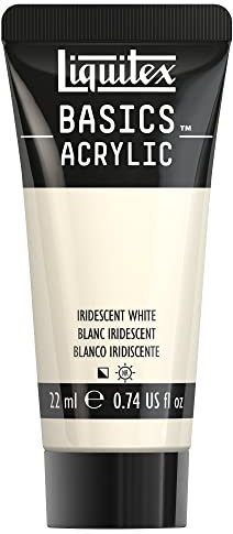 Liquitex 8870505 Basics Acrylfarbe - Irisierendes Weiß, 22ml Tube, lichtecht, wasserfest, zum Malen und Dekorieren von Holz, Metall, Keramik, Kunststoff, Leinwand