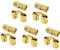 Lot de 10 charnières invisibles en laiton avec angle d'ouverture de 180 degrés et 20 vis (10 mm)