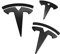 HEYCE 3D-Metall-Auto-Aufkleber und Abziehbilder-Emblem-Abzeichen T Logo passen Tesla,Schwarz,Model Y