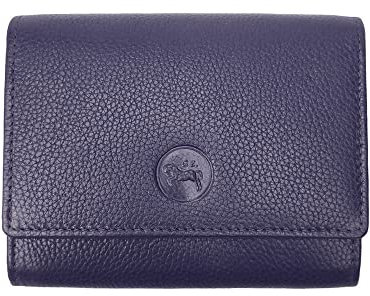 LOLUNA® Porte Monnaie Cuir véritable Compact et spacieux pour pièces, Billets et 2 Cartes bancaire, Homme et Femme Existe en Plusieurs Couleur - Violet