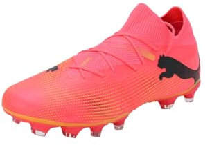 PUMA Men Future 7 Match Fg/Ag Zapatos de fútbol, Sunset Glow Puma Black Sun Stream, 43 EU